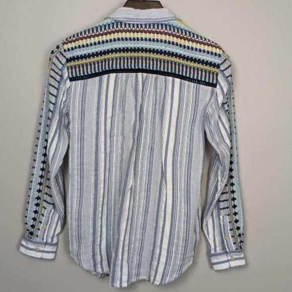Anthropologie Pilcro Embroidered Long Sleeve Button Up Blouse Top, Size M - Picture 2 of 7